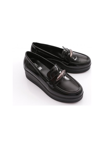 Dgn 618 Kadın Loafer Ayakkabı Siyah Rugan
