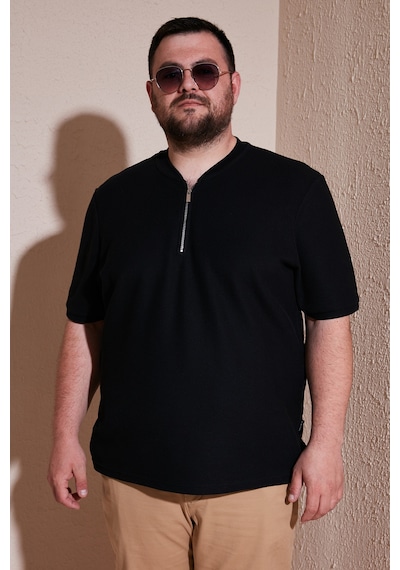 Buratti Büyük Beden Pamuklu Regular Fit Erkek T Shirt 5902653B Siyah
