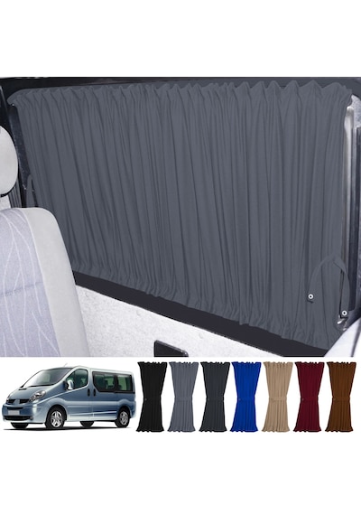 Pandami Renault Trafic 2001-2014 Uyumlu Gri Raylı Oto Perde Takımı