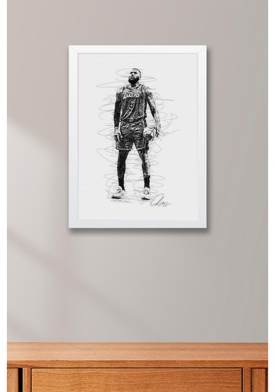 Lebron James Çerçeveli Tablo Nba Basketbol - Estetik Poster