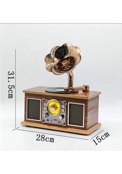 Everton Rt-623 Nostaljik Radyo - Büyük Boy - Gramafon Aksesuarlı - Bluetooth - Usb -aux - Fm Radyo -tf/sd Kart Girişli