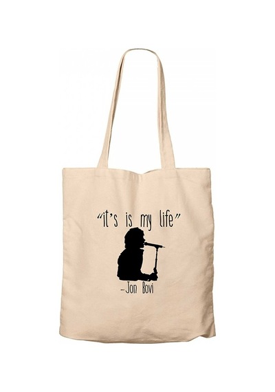 Bon Jovi It's My Life Krem Kanvas Bez Çanta Krem