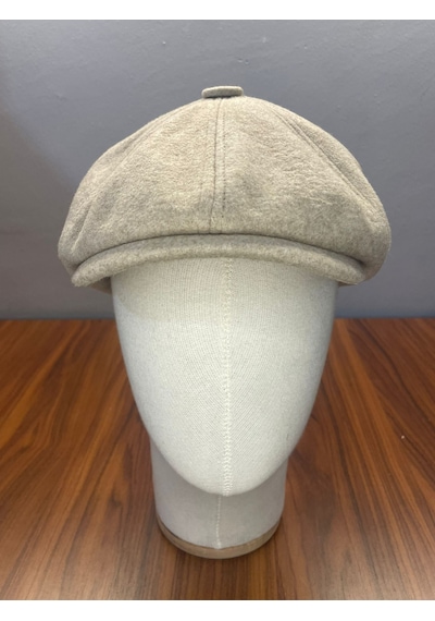 Hamze Peaky Blinders İngiliz Vintage Model Kışlık Kaşe Kasket Şapka Açık Bej