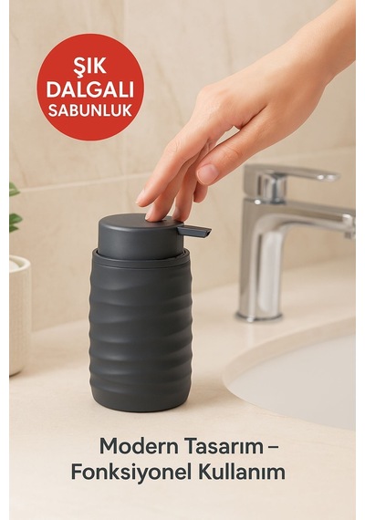 Mutfak Ve Banyo İçin Şık Tasarımlı Sabunluk Antrasit Diğer