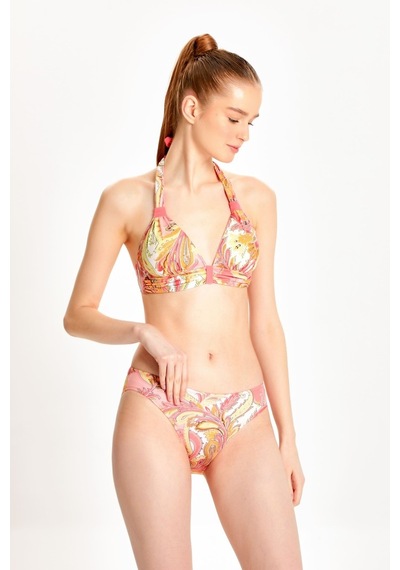 Too Salty Swimwear Kadın Renkli Şal Desen Toparlayıcı Boyundan Bağlı Klasik Bel Bikini Takımı 24s108st Renkli Too Salty Swimwear Kadın Renkli Şal Desen Toparlayıcı Boyundan Bağlı Klasik Bel Bikini Takımı 24s108st Renkli