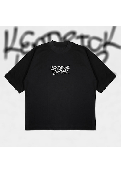Tarzsokak Kendrick Lamar Basic Oversize Unisex Pamuklu Nefes Alan Kalın Kumaşlı Siyah