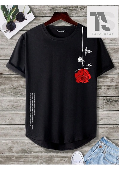 Startmore Homme Erkek Çiçek & Slogan Grafikli Tişört Beyaz