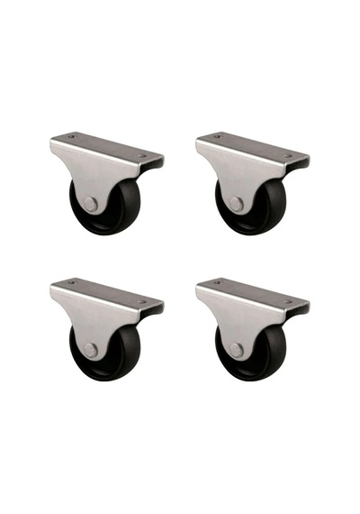 Furç Sabit Teker - 38mm - Siyah Hks229 - 4 Adet Çok Renkli