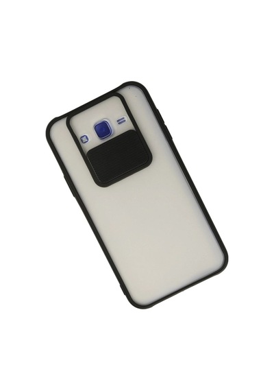 Samsung Galaxy Uyumlu - J7 Kılıf Palm Buzlu Kamera Sürgülü Silikon - Siyah Çok Renkli