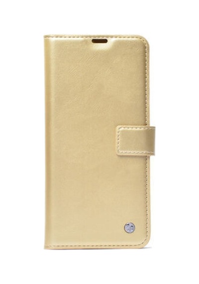 Oppo A5 2020 Kartlık Bölmeli Suni Deri Standlı Kar Deluxe Kapaklı Kılıf Col158963-gold