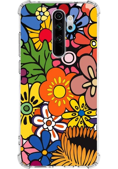 Xiaomi Note 8 Pro Uyumlu Retro Color 2 Baskılı Şeffaf Köşe Korumalı Antişok Kılıf