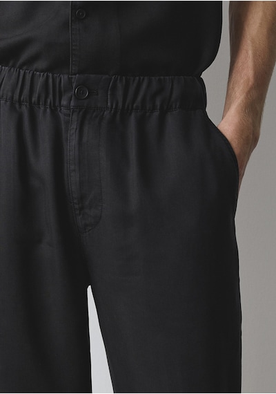 Mavi - Siyah Liyosel Tencel Pantolon 0010591-900