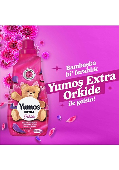 Yumoş Extra Konsantre Çamaşır Yumuşatıcısı Orkide 1440 Ml 60 Yıkama 3 Adet Tekli