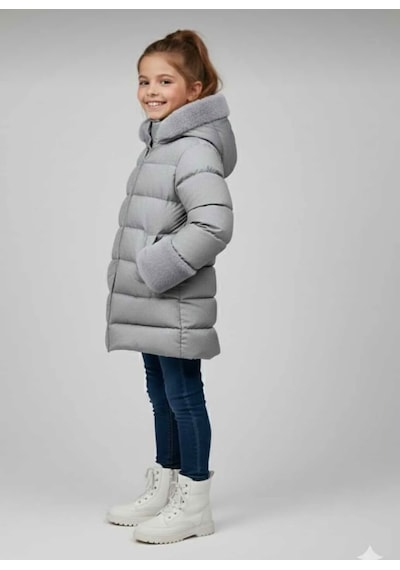 Boutiguestyles Kız Çocuk Şişme Mont Kürklü Gri Sedefli Işıltılı Çıkarılabilir Kapüşonlu Fermuarlı Gri Boutiguestyles Kız Çocuk Şişme Mont Kürklü Gri Sedefli Işıltılı Çıkarılabilir Kapüşonlu Fermuarlı Gri