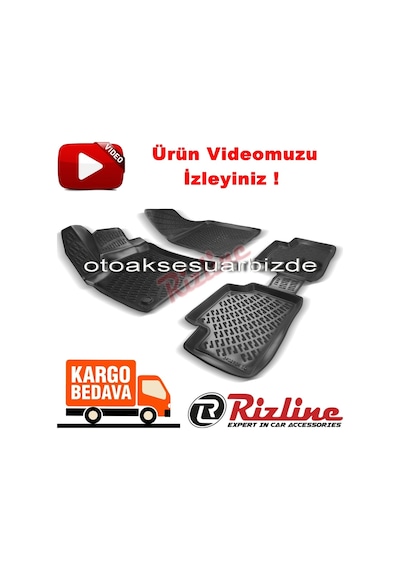 Renault Megane 4 3D Paspas Havuzlu Siyah Sedan 2016-2020 Rizline N11.4526
