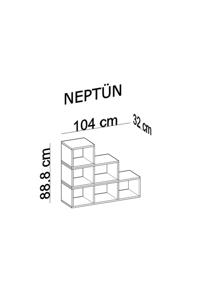 Yvz Home Neptün-1 Kitaplık Beyaz Yvz Home Neptün-1 Kitaplık Beyaz