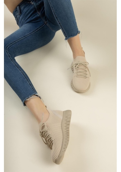 Nesil Shoes Dvm 500 Bej Triko Kadın Sneakers-bej Bej Nesil Shoes Dvm 500 Bej Triko Kadın Sneakers-bej Bej