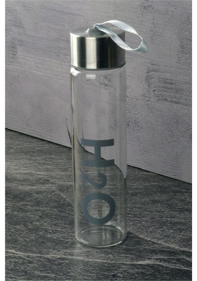 Tohana Metal Kapaklı Cam Matara 450 ml Gri H2O81454