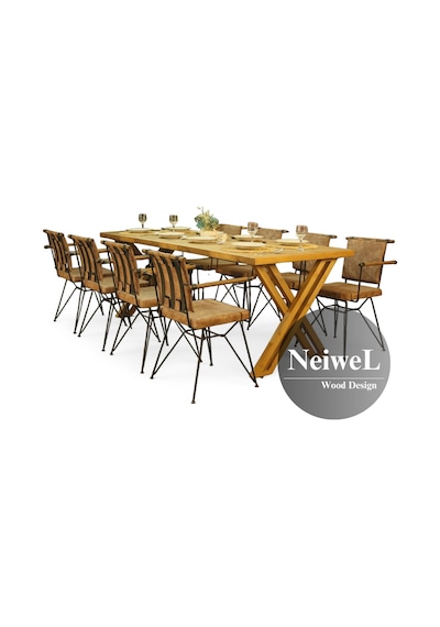Neiwel Tia Doğal Ahşap Mutfak Ve Yemek Masası-80-100 Açık Ceviz