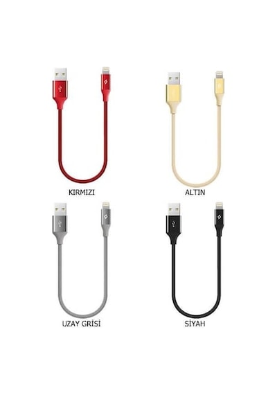 Ttec AlumiCable Mini Apple iPhone Uyumlu 30cm Şarj ve Data Kablosu Altın