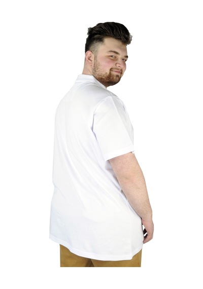 Mode Xl T-Shirt Polo Yaka Cepli Klasik 20550 Beyaz 001