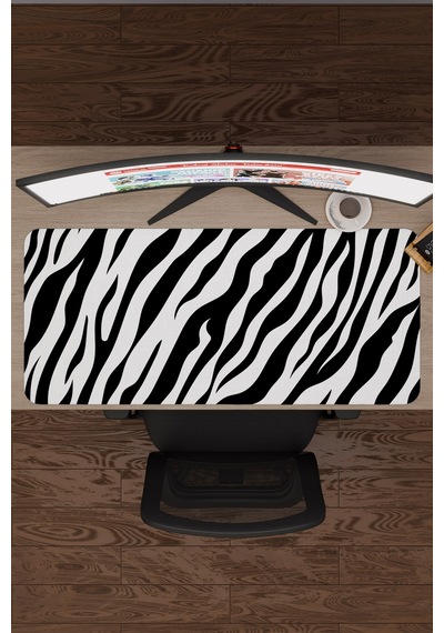 Zebra Kaymaz Dikişli Kauçuk Oyuncu Mousepad V5 - 90x40 Xxl Gaming Mouse Pad Fare Altlığı