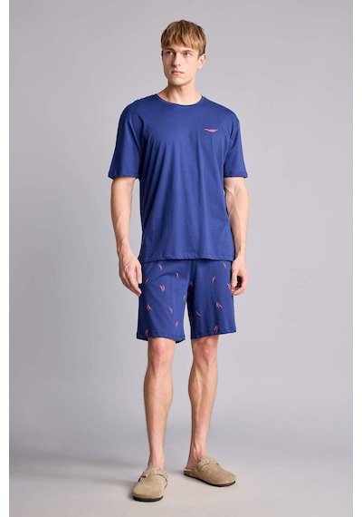 Defacto %100 Pamuk New Regular Fıt Kısa Kollu 2li İndigo Şortlu Pijama Takımı I0686ax26hsın42 İndigo-ın42 Defacto %100 Pamuk New Regular Fıt Kısa Kollu 2li İndigo Şortlu Pijama Takımı I0686ax26hsın42 İndigo-ın42