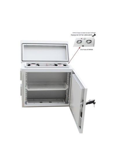 7U 19" 250Mm Outdoor Mobese Direk Tipi Rack Kabinet Çift Cidarlı