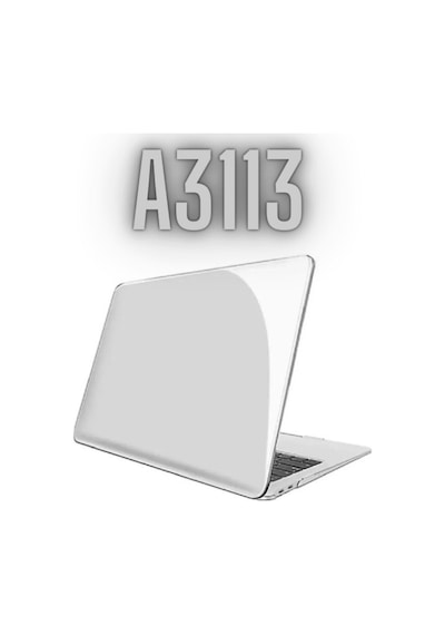 Apple  Uyumlu MacBook Air M3 13.6 Inç 2024 M3 Çip A3113 Siyah Şeffaf Kılıf Koruyucu Sert Kapak Parlak Şeffaf