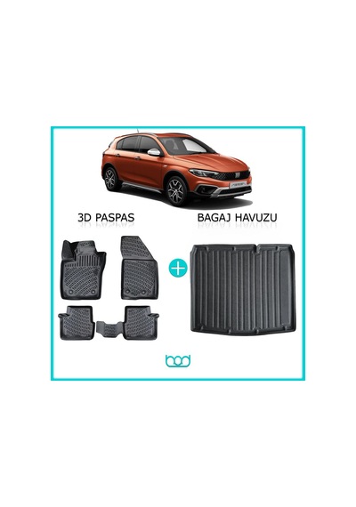 Bod Fiat Egea Cross 3d Havuzlu Paspas Ve Bagaj Havuzu Seti