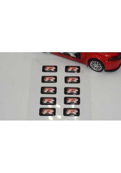 Volkswagen R Line Logo 3D Cam Açma Torpido Konsol Ayna Çıkartma S
