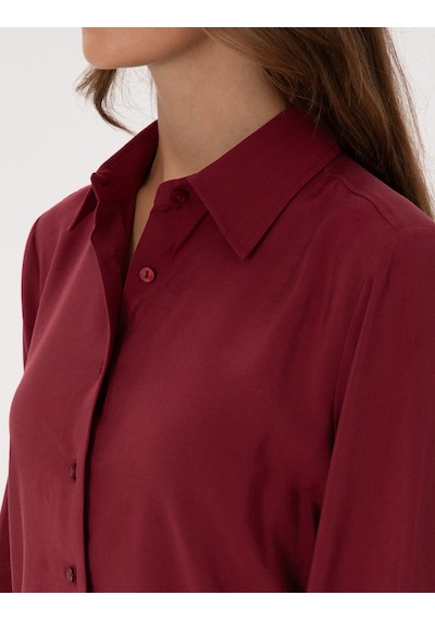 Pierre Cardin Kadın Mürdüm Gömlek Desenli 50318195-vr074 MÜRDÜM