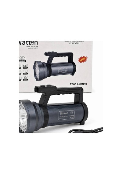 100w Işık Gücü 7.800 Lümen Şarjlı Güvenlik Feneri Wt-399 Evimdeyokyok Çok Renkli