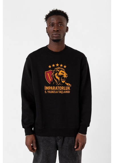 5 Yıldız Sarı Kırmızı İmparatorluk Siyah Erkek 2ip Sweatshirt Siyah