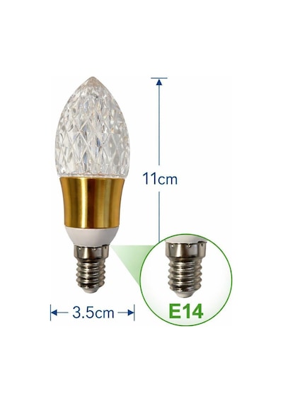 Ledolet 4w E14 Kristal Led Mum Ampul Sarı Işık - Dekoratif Aydınlatma
