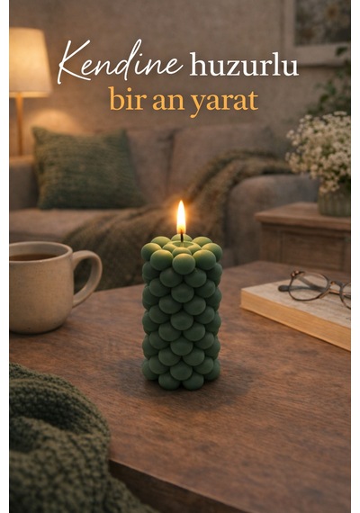 Soya Mum,dekoratif Lüks & El Yapımı Doğal Mum,uzun Yanma Süreli Şık Ev Hediyesi,ev Süsü Yeşil 360 G Yeşil