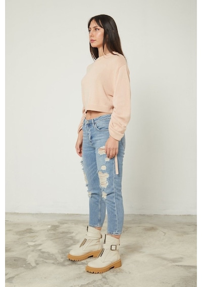 Skınny Jeans Ön Lazer Detaylı Pantolon 001