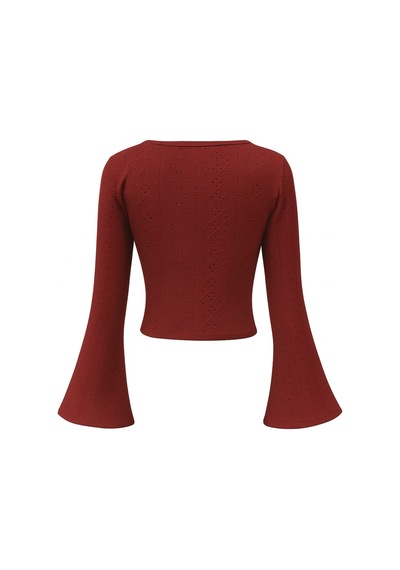 Wild Flower Bordo Dantel Detaylı Uzun Kollu Mevsimlik Bluz Üst Bordo