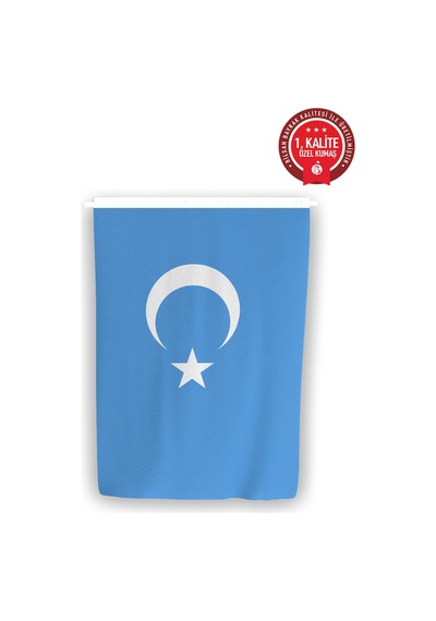 Bilsan Doğu Türkistan Ülke Bayrağı 70 X 105 Cm - Raşel Kumaş 1. Kalite 70 x 105 CM