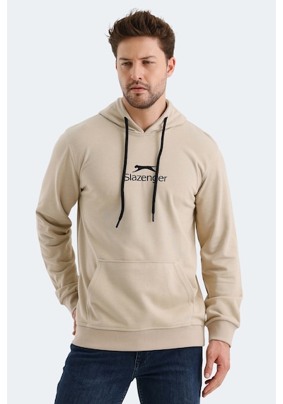 Slazenger Onca Erkek Kanguru Cepli Kapüşonlu Bej Sweatshirt Bej