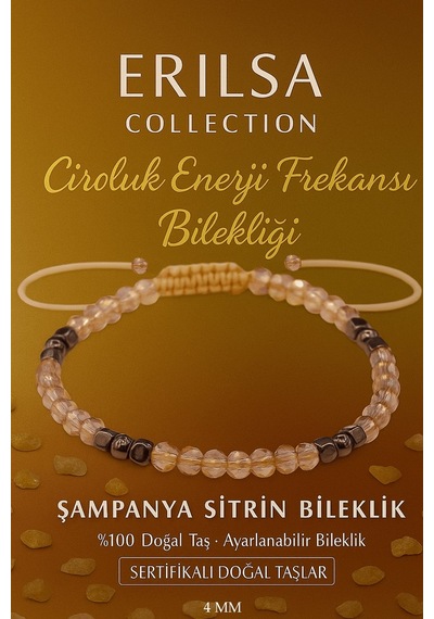 Sertifikalı Şampanya Sitrin Bereket Ve Ciro  Frekansı Bilek Çok Renkli