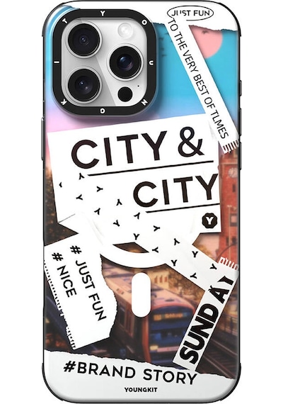 Apple iPhone 16 Pro Uyumlu Kılıf Magsafe Şarj Özellikli Youngkit A-city Serisi Kapak Beyaz