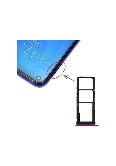 Honor Uyumlu Play 3 Premium Sim Kart Yuvası Sim Kart Çekmecesi Kırmızı Renk
