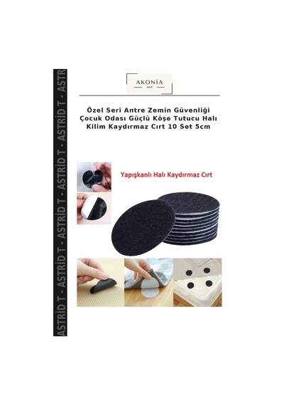 Özel Seri Antre Zemin Güvenliği Çocuk Odası Güçlü Köşe Tutucu Halı Kilim Kaydırmaz Cırt 10 Set 5cm