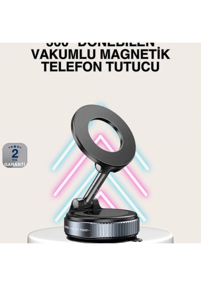 16 Mıknatıslı Vakumlu Araç Telefon Tutucu 360 Döner Alüminyum Gövde Çok Renkli