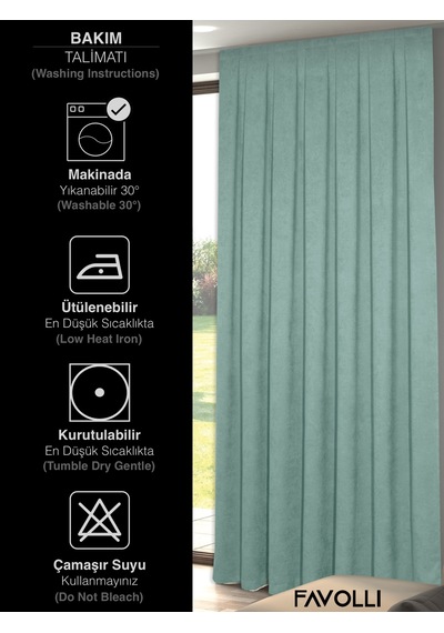 Br Favolli Kadife Dokulu Sis Mavisi Ada Fon Perde Ekstrafor Büzgülü Dream Series