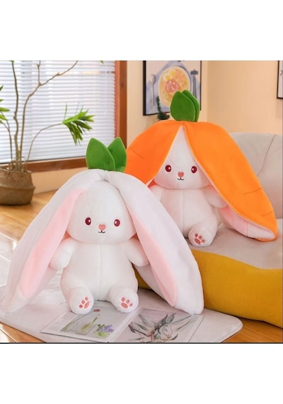 Sevimli Havuç Tavşan Peluş Havuç Tavşan Çantalı 50 Cm Sevimli Hav