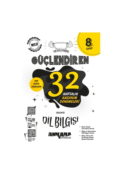 Ankara 2025 8. Sınıf Dil Bilgisi Güçlendiren 32 Haftalık Deneme