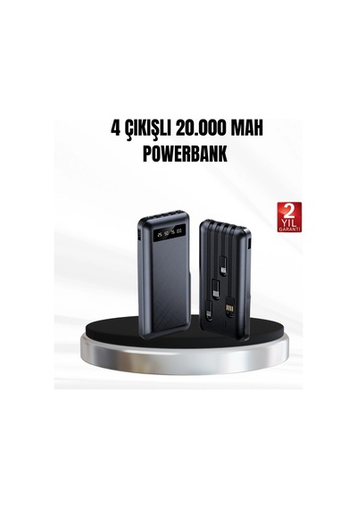 Mey İthalat Powerbank 20000 Mah Led Fenerli Ve Çoklu Güvenlik Korumasına Sahip Çok Renkli