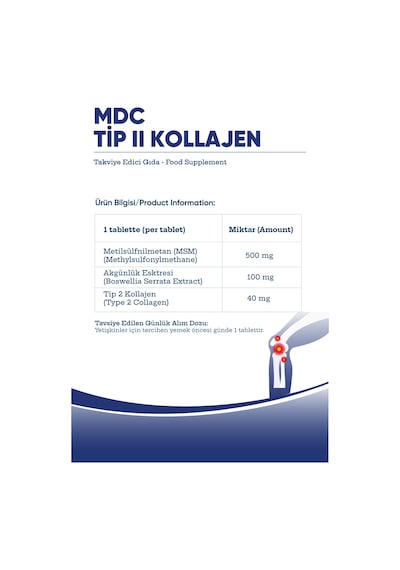 Mdc Tip 2 Kolajen+Msm+Boswellia 30 Tablet